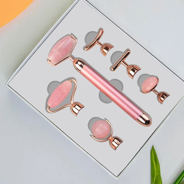 Masajeador Facial Rodillo de jade 6 piezas en 1 eléctrico con vibrador™