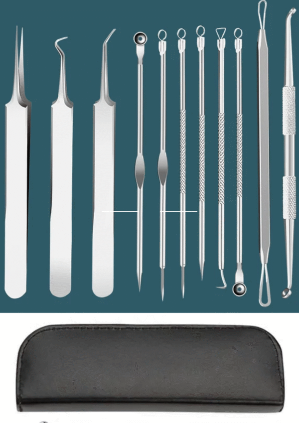Kit Removedor de Espinillas y Puntos Negros – Agujas Faciales y Pinzas de Precisión Antiacné™
