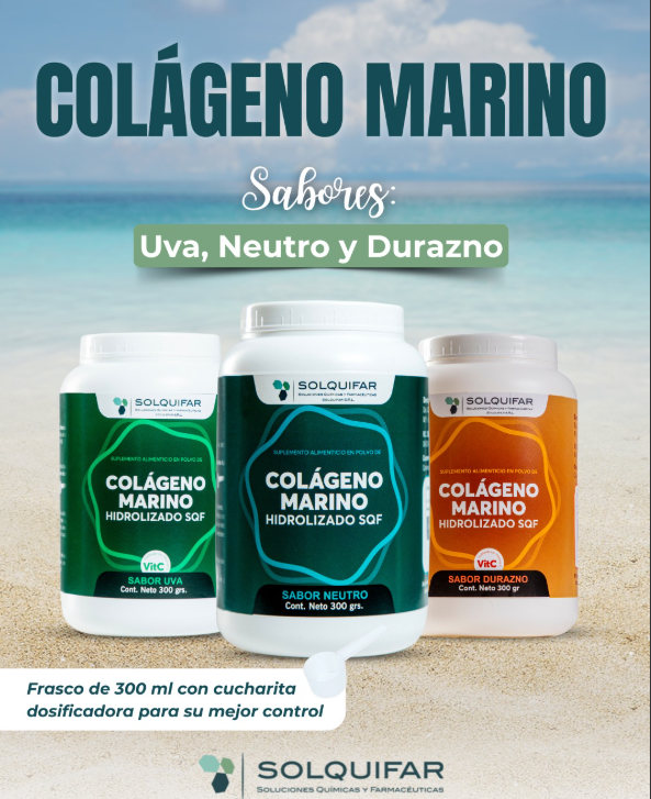 Colágeno Marino Hidrolizado SQF Sabor Uva 300 Gr🍇™
