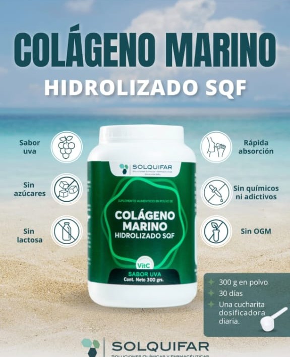 🌊 Colágeno Marino Hidrolizado - SQF Sabor Uva X 300 Gr 🍇™